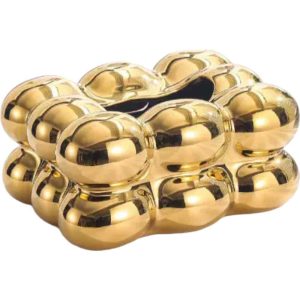Golden Ceramic Tissue Box