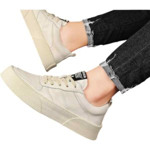 Men's white thick sole casual sports shoes