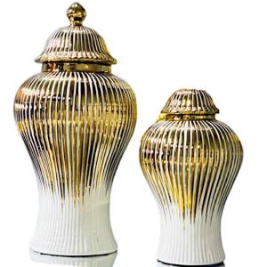 Gold & White Color Decorative Vases