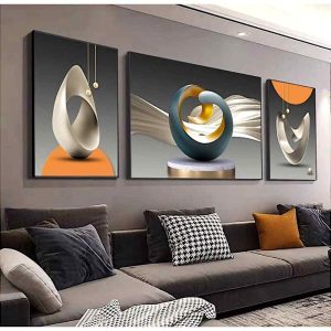 Modern Geometric Wall Art Decorative Canvas 3 Piece Set