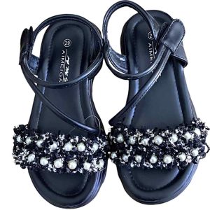 Girls Princess Sandals Pearls Beads Classic
